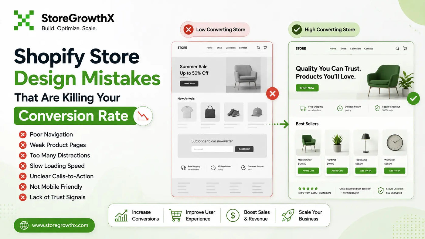 Shopify Store Design Mistakes That Are Killing Your Conversion Rate
